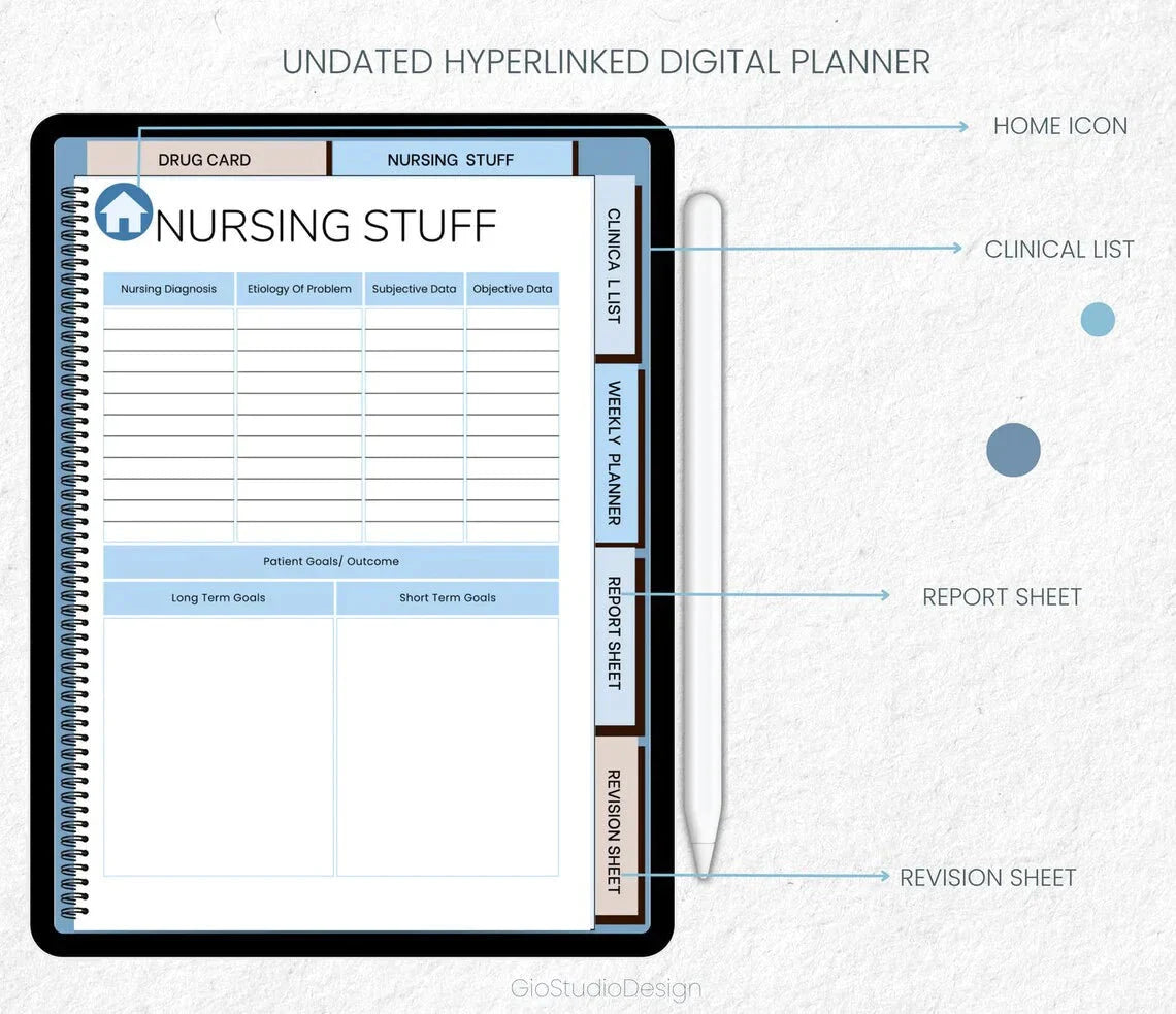 👩‍⚕️ Nursing Student Digital Planner – Ultimate Clinical & Study Organizer