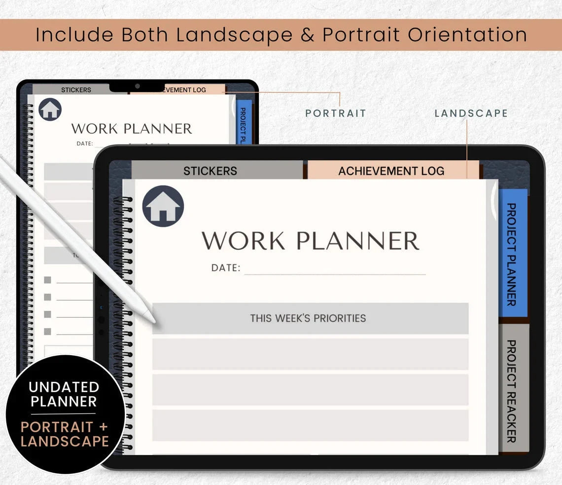 📂 Work & Project Digital Planner – Task, Goal & Productivity Organizer