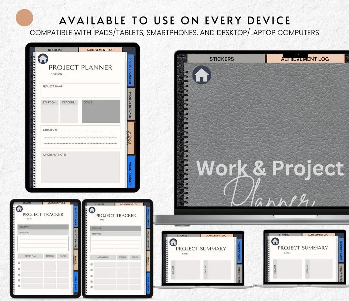 📂 Work & Project Digital Planner – Task, Goal & Productivity Organizer