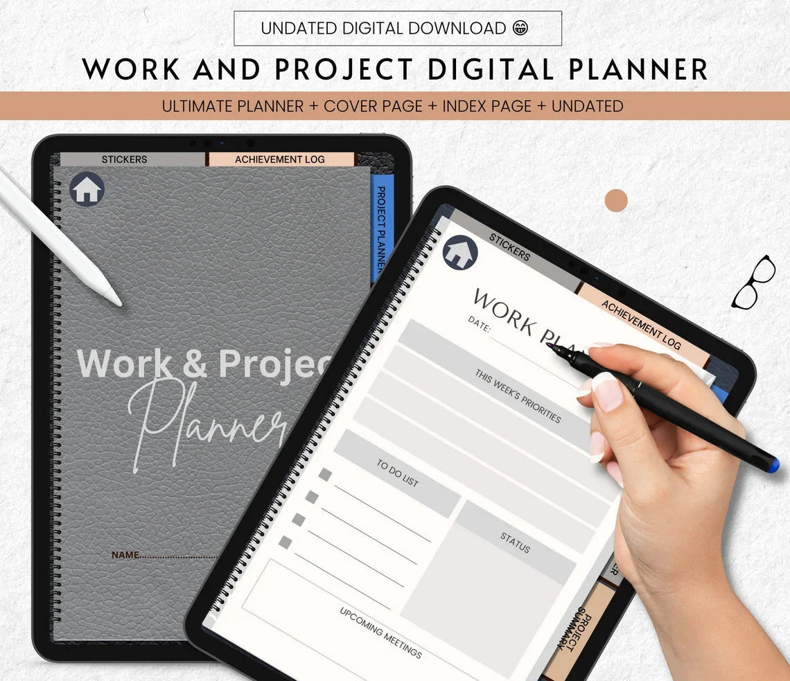 📂 Work & Project Digital Planner – Task, Goal & Productivity Organizer