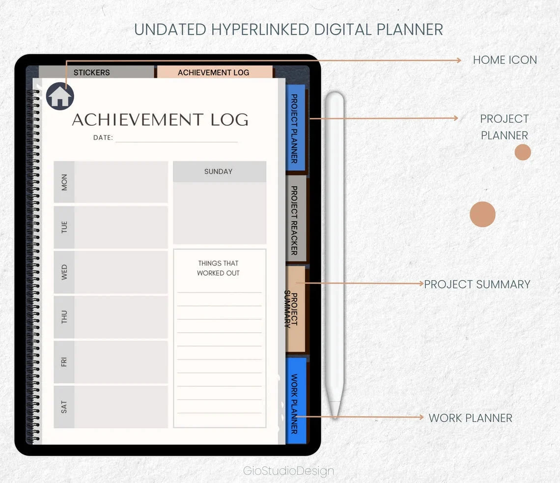 📂 Work & Project Digital Planner – Task, Goal & Productivity Organizer